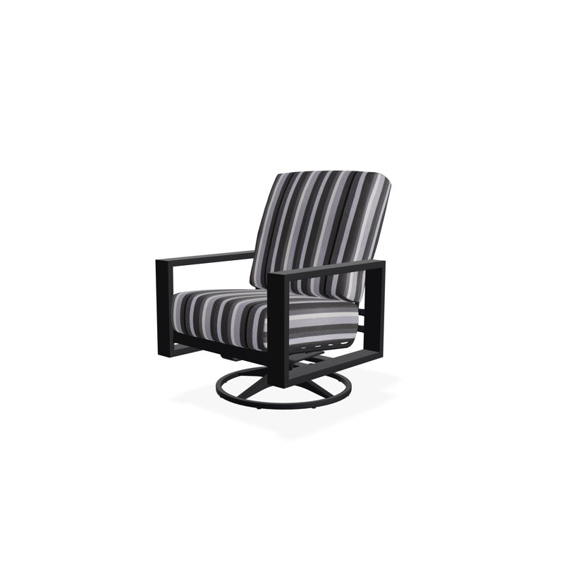 Larssen Deep Seating Cushion Swivel Rocker, Black, Sensory Granite