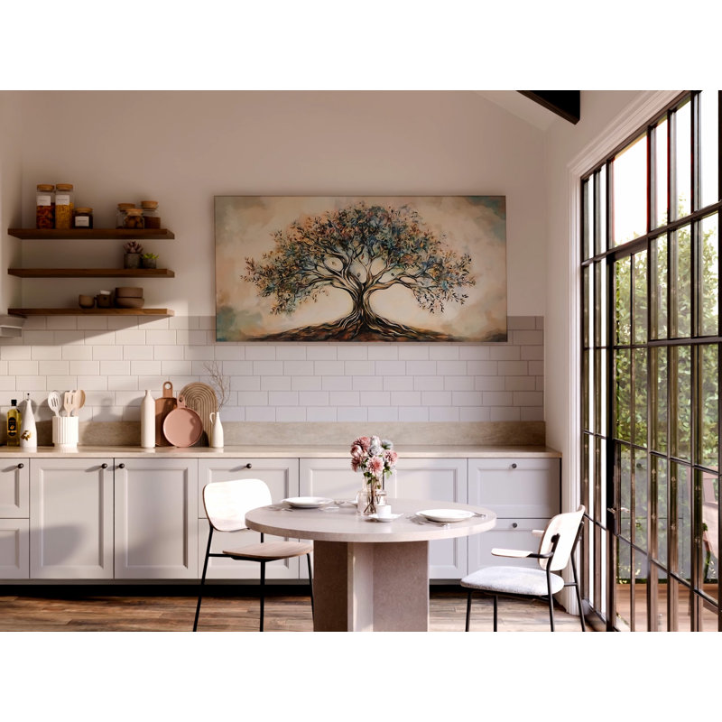 Arbre de vie - Toile tendue prête à accrocher, H 28 po x l 56 po x P 1,5 po