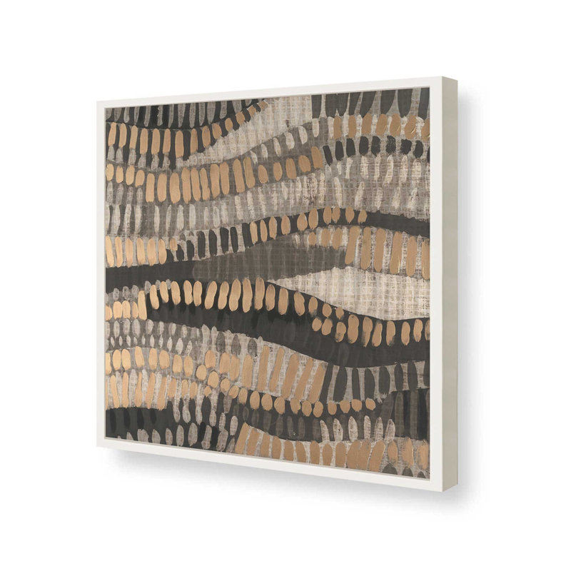 «Metallic Onulation I» par June Erica Vess, reproduction d'art, H 20 po x l 20 po, Blanc