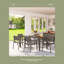 Table de jardin rectangulaire de 170 cm (67 po) avec structure en aluminium, plateau en polystyrène expansé imitation bois et trou pour parasol de 4 cm (1,6 po).-417075644