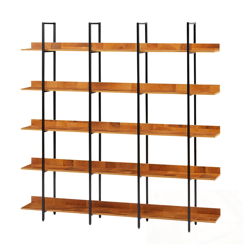 5 Tier Huizenga with Metal Frame, Black+Brown