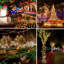 Guirlandes électriques à piles, lot de 4 guirlandes de lumières à fil d'argent 240LED, décorations de Noël pour l'intérieur et l'extérieur