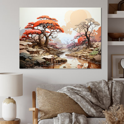 Paysage onirique baobab I sur toile