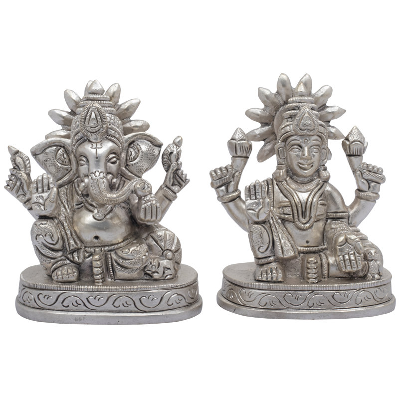 Figurine Lakshmi Ganesha en laiton