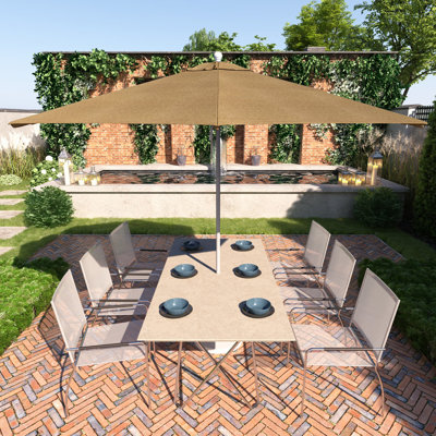 Parasol de jardin commercial en bois gris 11 pi