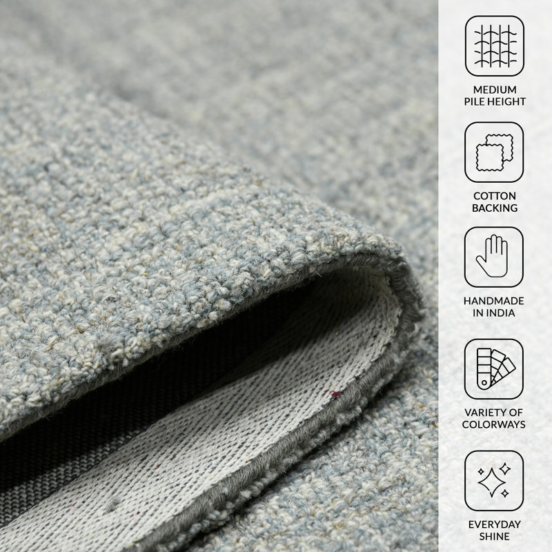 Hand Tufted Wool Plaid Indoor Rug, Rectangle 8'6" x 11'6"