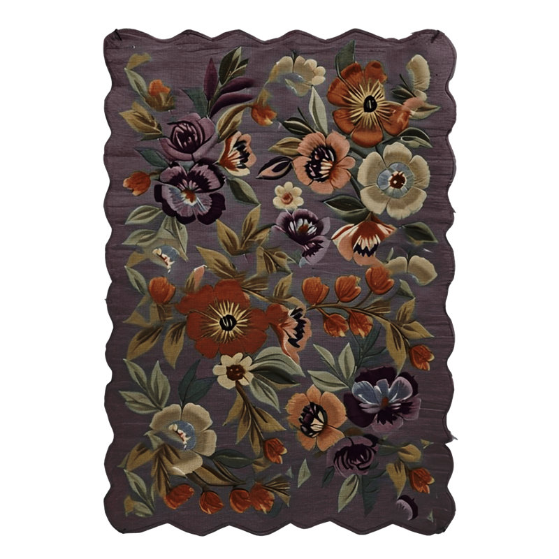 Tapis décoratif moderne à motifs floraux et roses Shape Collection, Tapis de couloir 3 pi 3,37 po x 6 pi 6,74 po