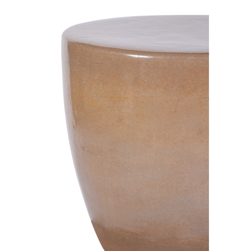 Bowness Outdoor Round Side Table, Taupe Gloss