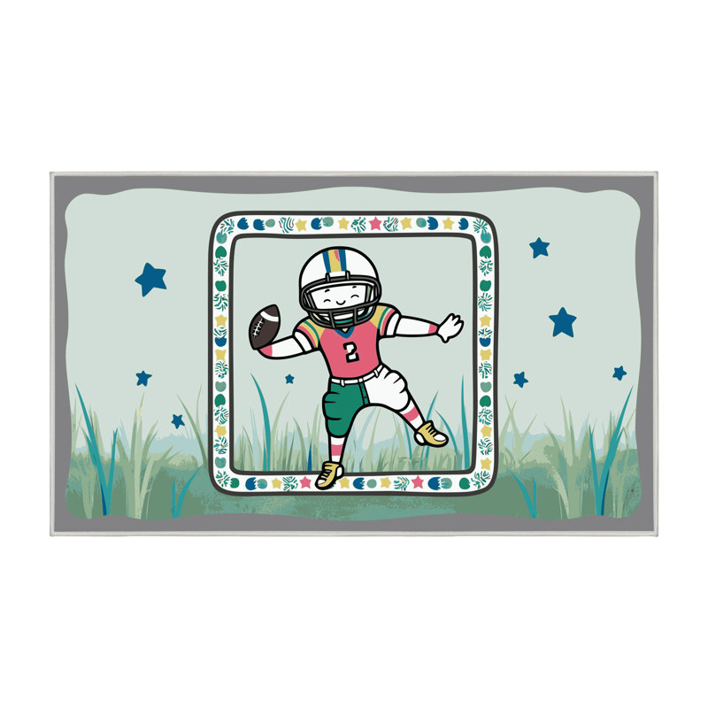Tapis de football pour enfants Zoomie, Rectangulaire 8 pi x 12 pi