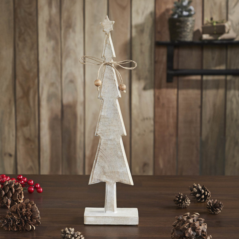 Figurine en bois festive, H 16 po x l 4 po x P 2,5 po