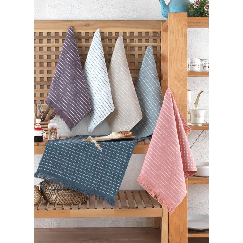 Premium 6-Piece Wash Towel Set, 100% Cotton, 15.7 x 23.6 inches | Soft & Absorbent, 290 GSM | Elegant Dark Blue, Brown, Powder, Green & Beige Colors | Ideal for Bath, Spa, and Everyday Use, Machine Washable