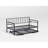 Twin Daybed With RGB LED Lights & Charging Station, Height Adjustable Day Bed Frame With Trundle, Versatile Metal Sofa Bed Frame For Bedroom, Living Room, Guest Room, Black