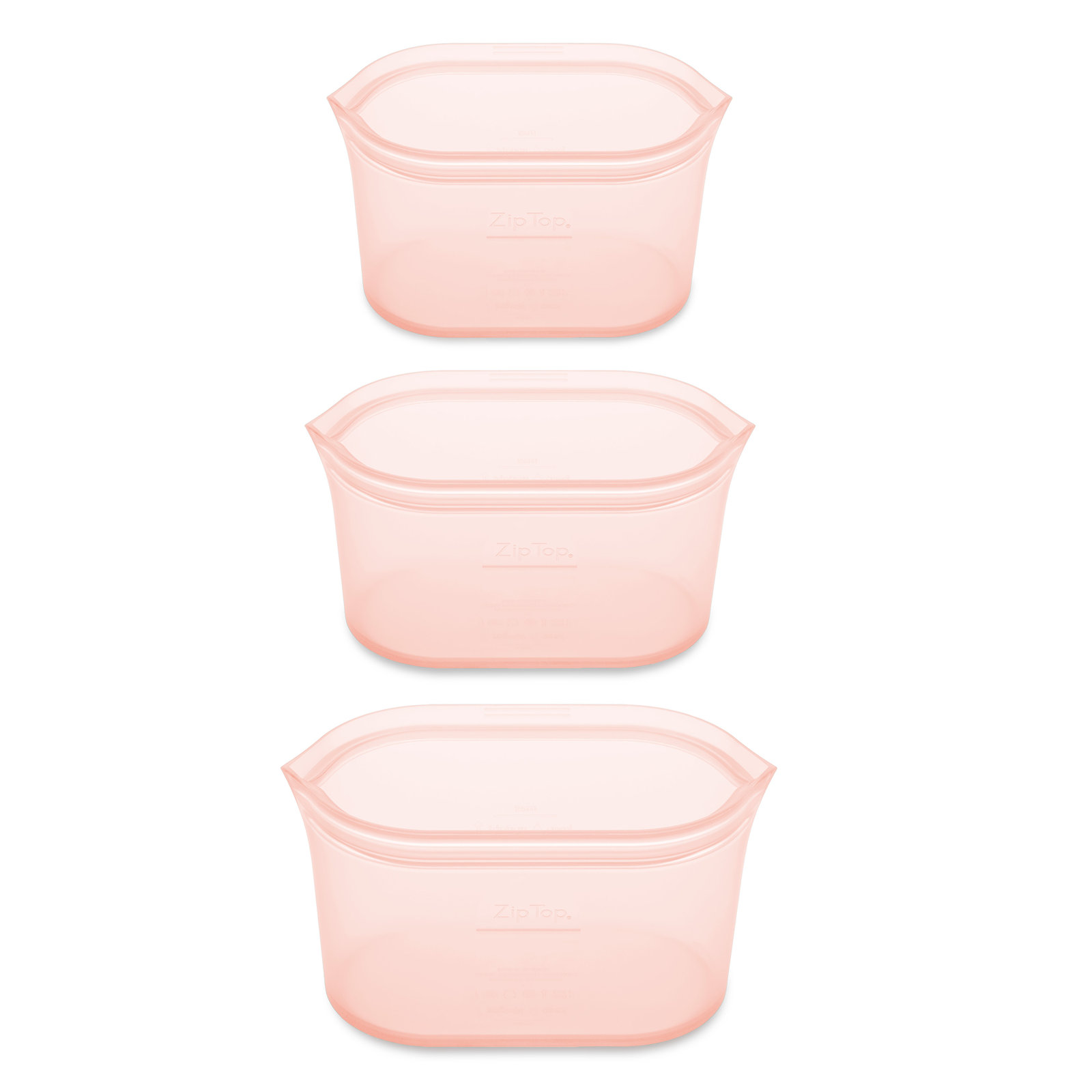 Zip Top Dish Set Container Food Storage Set, Peach