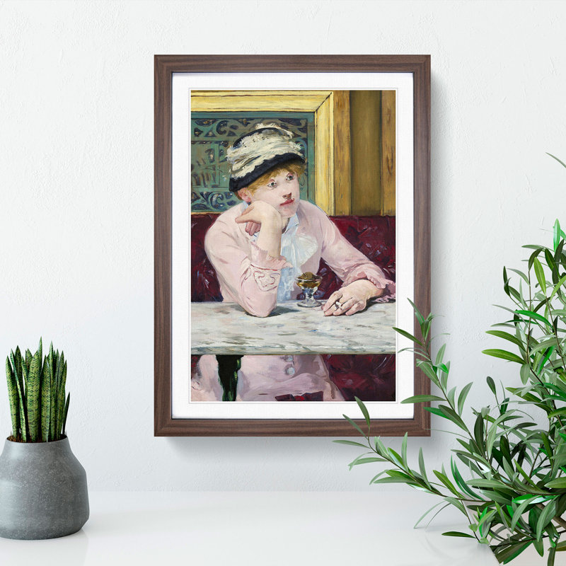 Plum Brandy by Edouard Manet - Framed Print, 36cm H x 27cm W x 2cm D, Walnut Framed