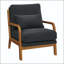Chaise longue en bois avec revêtement Nubby et support double-131541654
