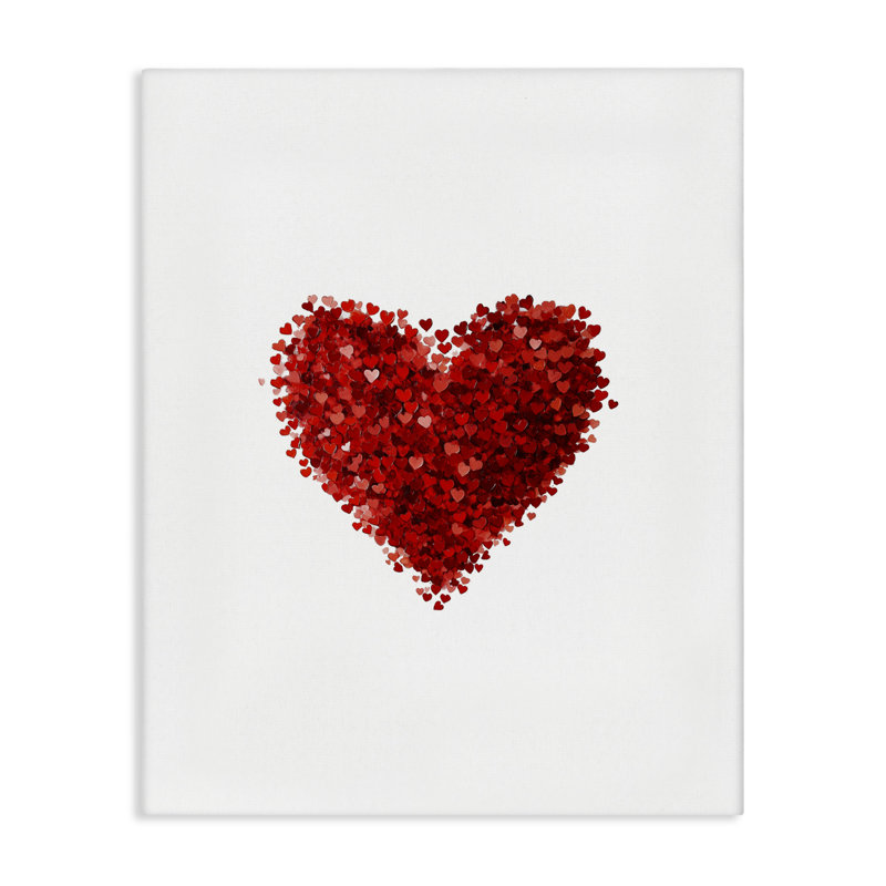 Cluster of Hearts Shape Canvas, conception par Christine Simpson Art, H 20 po x l 16 po