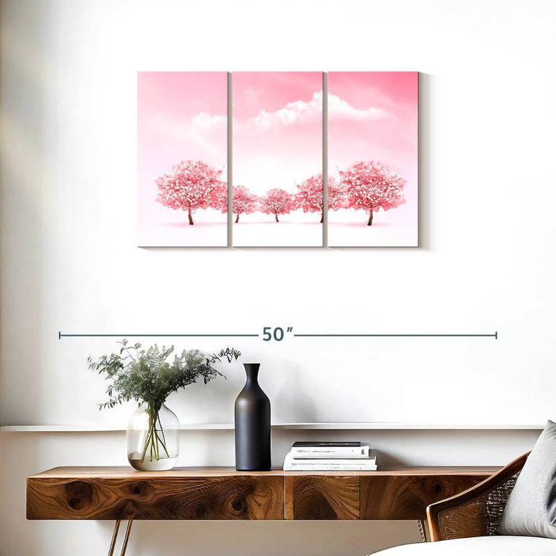 Harnek Calming Japanese Sakura Trees, 20" H x 33" W