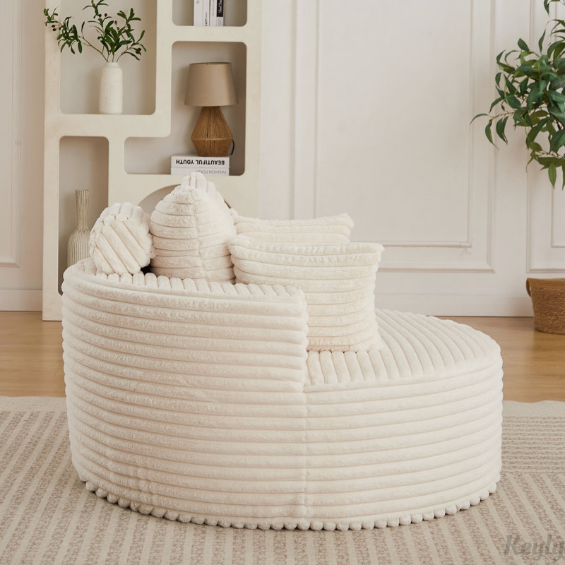50"L Corduroy Sponge single sofa,No Assembly Required,Fluffy Modern Sleeper Chair for Living room, Bedroom, Lounge and Projection Room(Not a swivel chair.)
