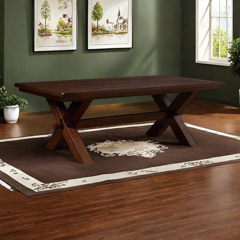 Environmentally pure solid wood log dining table, 31.1"H x 86.61"L x 39.37"W