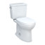 Toilette allongée deux pièces à hauteur universelle 1,6 GPF TOTO® Drake® avec siège CEFIONTECT® et SoftClose®, prêt pour WASHLET® +, coton blanc