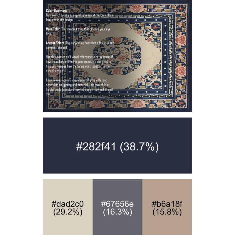 Tapis oriental bleu, Rectangle 5 pi x 7 pi