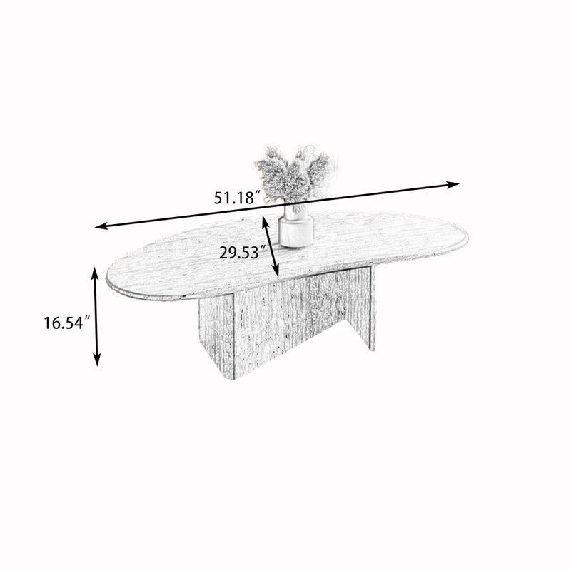 Image de table basse en pierre, H 16,54 po x l 51,18 po x P 29,53 po
