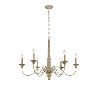 Lustre en bois 6 lumières