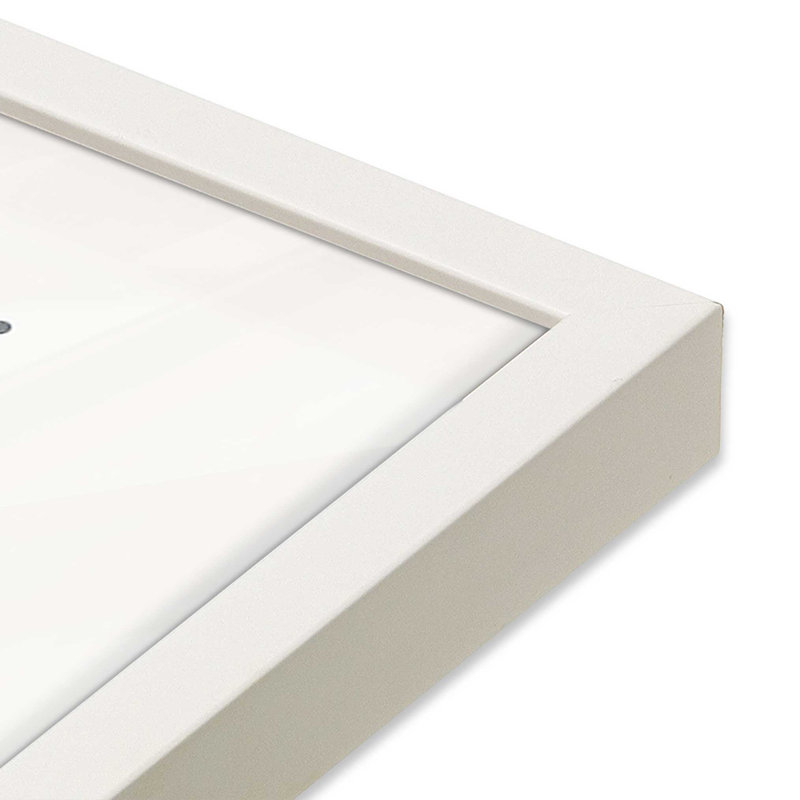Renne en traîneau imprimé, Cadre simple blanc opaque, H 25 po x l 37 po