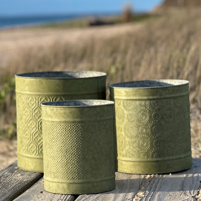 Cache-pots vert gaufré