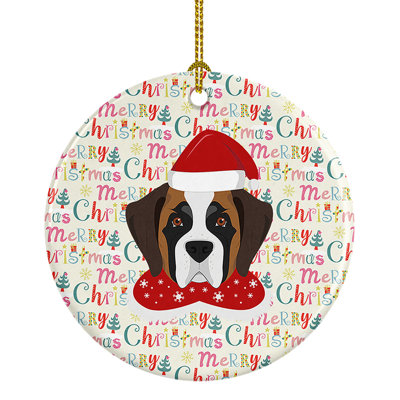 Ornement suspendu Saint Bernard Merry Christmas