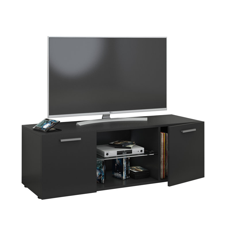 Fella TV Stand for TVs up to 60", 40cm H x 115cm W x 36cm D, Black