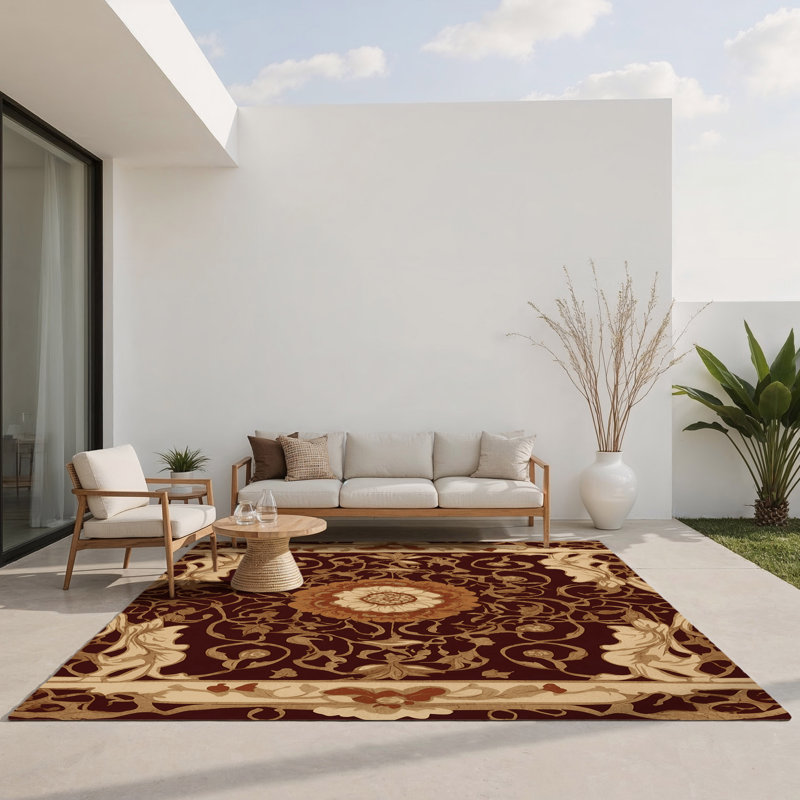 Tapis intérieur et extérieur Opulent Scroll, Rectangulaire 3 pi x 5 pi