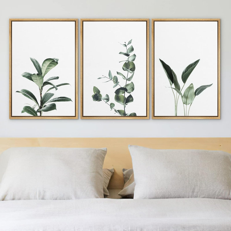Ensemble de 3 plantes vertes et florales vertes, Naturel, H 24 po x l 16 po x P 1,5 po