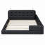 Lit plateforme tapissier avec 2 lampes de lecture-389517075