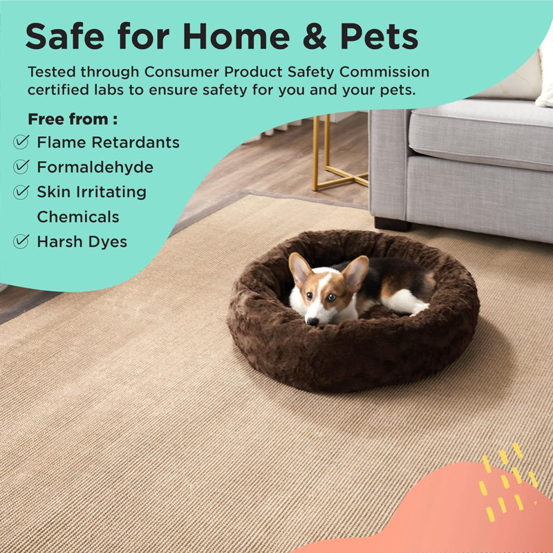 Lit / jeté Best Friends by Sheri Bundle The Original Calming Lux Donut Cuddler, Petit (l 30 po x P 30 po x H 7 po), Chocolat