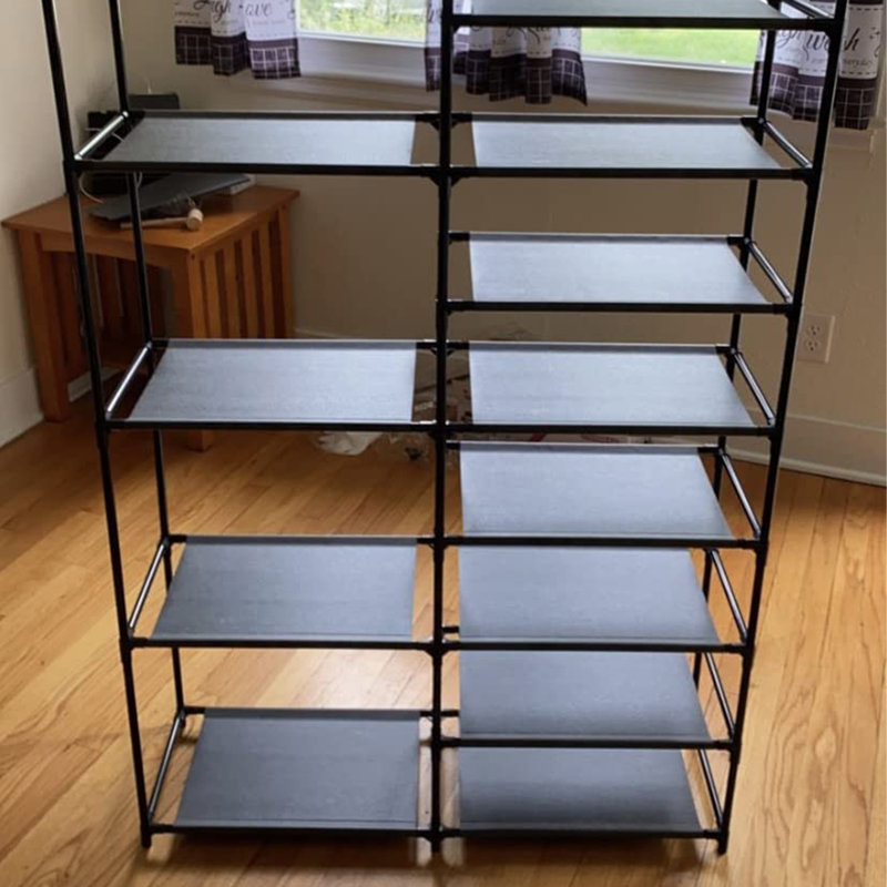 Large Capacity 2 Rows Versatile Hooks Storage Boot Shelf 24-35 Pairs