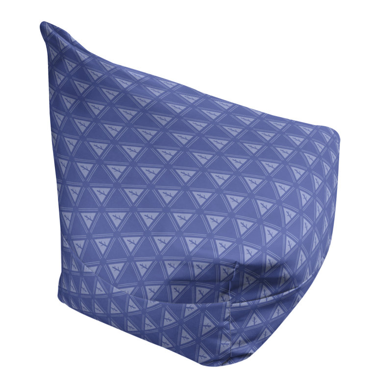 Bean Bag Cover, 27" H x 30" W x 25" D, No Fill, Blue/White Polyester Blend