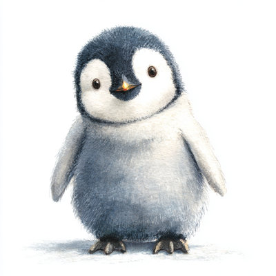 Pingouin curieux - art mural sur toile tendue
