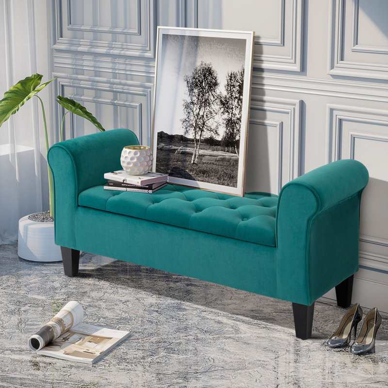 Banc de rangement avec accoudoirs roulés Classic