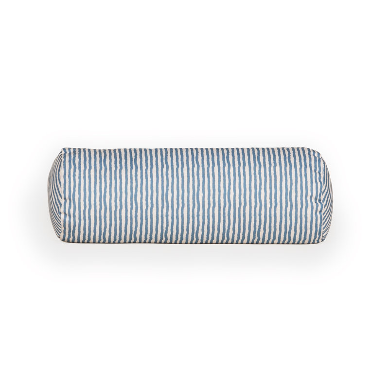 Coussin décoratif à rayures cinétiques, Bleu, 21" x 8" Bolster, Polyfill