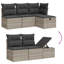  Ensemble de canapé de jardin en rotin de polyester gris clair et acier thermolaqué