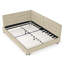 Structure de lit double rembourrée capitonnée, structure de canapé-lit avec dossier et accoudoirs confortables, lit double pour chambre à coucher, salon-1501525714
