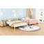 Lit superposé double au-dessus de grand lit double en métal, blanc - Conception moderne en fer pour les chambres à coucher avec coffre-fort et garde-corps-858001292