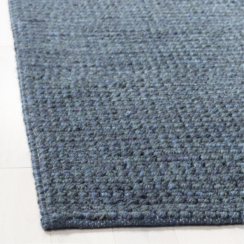 Tapis gris foncé en jute / coton tissé à la main Nubby Tweed, Rectangle 2 pi 6 po x 3 pi 1 po