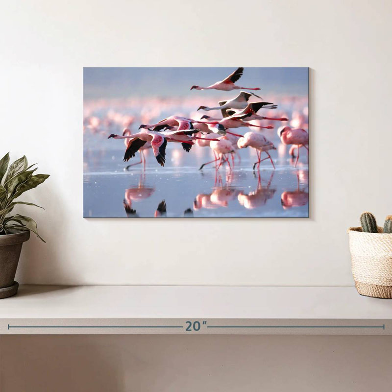 Brampt Lesser Flamingos, 8" H x 12" W