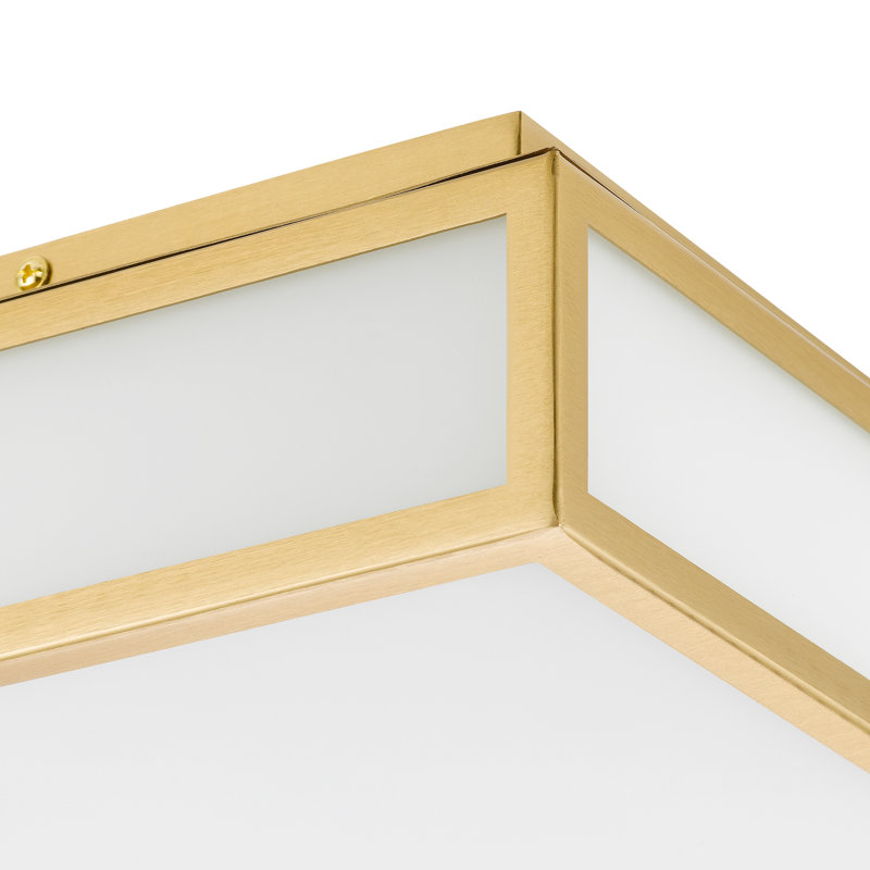 Plafonnier encastré à DEL intégré de 10 po au fini laiton antique, DEL énergétique, 1120 lumens avec puissance de 24 W, 3 options de température de couleur 3000K / 4000K / 5000K, compatibilité à intensité variable, verre blanc gravé