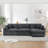 Aariketh 130.87”Wide Upholstered Loose Back Modular Sectional Sofa with Large Ottoman-1810493753