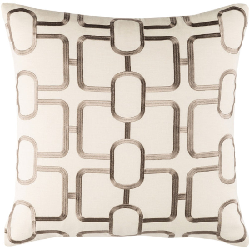 Lockhart Geometric Linen Reversible Pillow Cover, 18" H x 18" W, Denim/White
