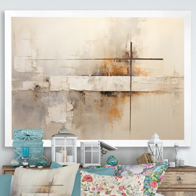 Beige Christianity Cross Of Jessus I - Christianity Wall Art