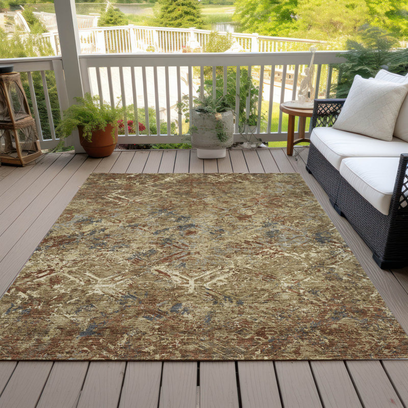  Mahaney Indoor/Outdoor Area Rug with Non-Slip Backing, Rectangle 5' x 7'6"